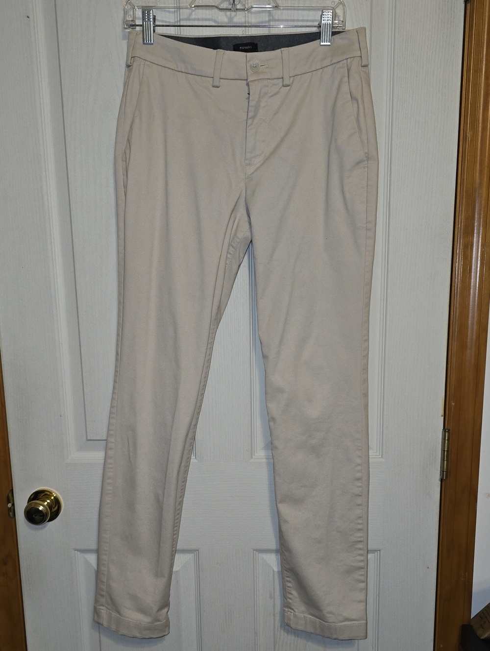 Express Slim Chino Pants in Light Khaki
